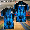 BlueJose Bowling And Pins Inferno Customized Name, Team Name 3D Shirt (4 Colors)