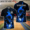 BlueJose Bowling And Pins Viking Flame Customized Name, Team Name 3D Shirt (4 Colors)