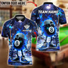 BlueJose Billiards 8 Ball Cosmic Personalized Name, Team Name Unisex Shirt (4 Colors)
