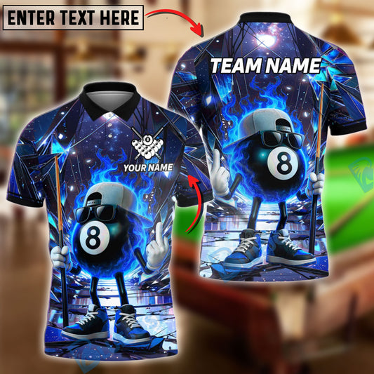 BlueJose Billiards 8 Ball Cosmic Personalized Name, Team Name Unisex Shirt (4 Colors)