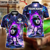 BlueJose Billiards 8 Ball Cosmic Personalized Name, Team Name Unisex Shirt (4 Colors)