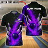 BlueJose Bowling And Pins Inferno Strike Down Customized Name, Team Name 3D Shirt (4 Colors)