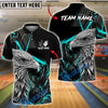 BlueJose Bowling And Pins Majestic Eagle Customized Name, Team Name 3D Shirt (4 Colors)