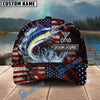 BlueJose Fishing American Flag Red Scratch Personalized Name Classic 3D Cap (13 Breeds)