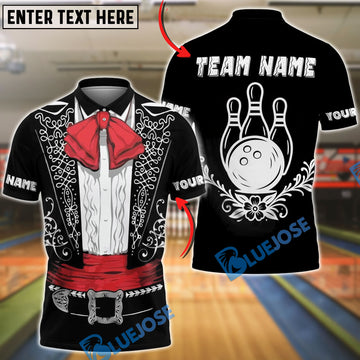 BlueJose Bowling And Pins Strike Fiesta Mariachi Personalized Shirt