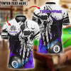 BlueJose Billiards Ball 8 Pool Skull Splash Personalized Name Shirt (4 Colors)