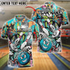 BlueJose Bowling And Pins Urban Impact Customized Name, Team Name 3D Shirt (4 Colors)