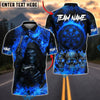BlueJose Darts Flaming Skull Reaper And Gun Personalized Name, Team Name Unisex Shirt (4 Colors)