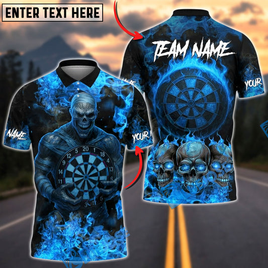 BlueJose Darts Mummy Inferno Personalized Name, Team Name Unisex Shirt (4 Colors)