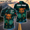 BlueJose Darts Cute Bear Holding Board Multicolor Options Personalized Name Shirt (4 Colors)