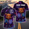 BlueJose Darts Cute Bear Holding Board Multicolor Options Personalized Name Shirt (4 Colors)