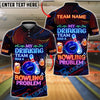 BlueJose Bowling Drinking Team Funny Beer Bowling Humor Neon Personalized Name, Team Name 3D Shirt