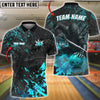 BlueJose Bowling & Pins Shadow Ninja Customized Name, Team Name 3D Shirt (4 Colors)