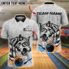 BlueJose Bowling And Pins Wolf Strike Customized Name, Team Name 3D Shirt (4 Colors)