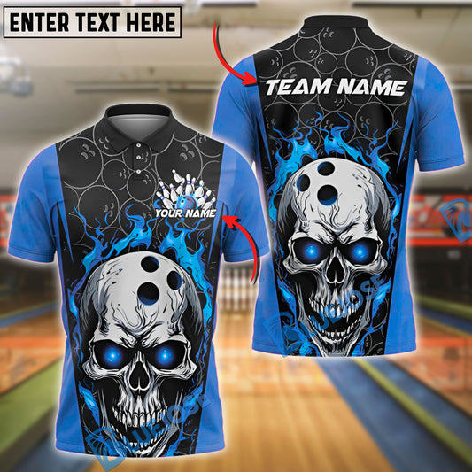 BlueJose Bowling And Pins Flaming Phantom Customized Name, Team Name 3D Shirt (4 Colors)