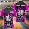 BlueJose Bowling And Pins Flaming Phantom Customized Name, Team Name 3D Shirt (4 Colors)