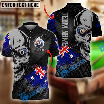 BlueJose Billiards Ball 8 Australian Texas Flag Personalized Name, Team Name Unisex Shirt