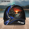BlueJose Fishing Skull Angler Blue Wave Personalized Name Classic 3D Cap (13 Breeds)