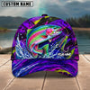 BlueJose Fishing Neon Purple Splash Lure Personalized Name Classic 3D Cap (13 Breeds)
