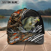 BlueJose Fishing Skull Angler Orange Camo Personalized Name Classic 3D Cap (13 Breeds)
