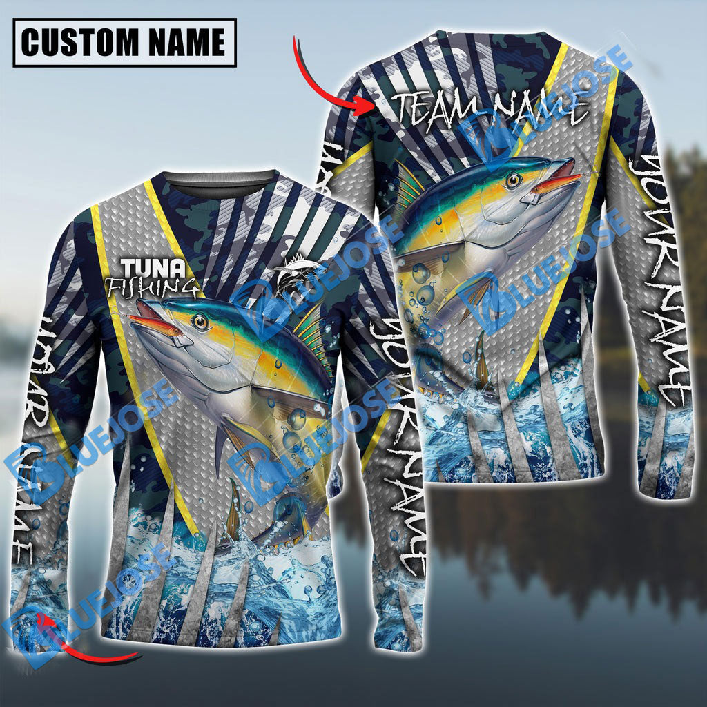 Bluejose Tuna Fishing Cod Water Custom Name &amp; Team Name 3D Shirts