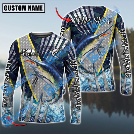 Bluejose Marlin Fishing Cod Water Custom Name & Team Name 3D Shirts