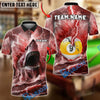 BlueJose Billiards 9 Ball Shark and Lightning Personalized Name, Team Name Unisex Shirt (4 Colors)