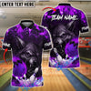 BlueJose Bowling Wolf Strike Flame Customized Name, Team Name 3D Shirt (4 Colors)