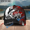 BlueJose Fishing Ocean Predator Splash Red Black Honeycomb Design Personalized Cap (13 Breeds)