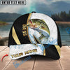 BlueJose Fishing Gold Black Dynamic Jump Personalized Cap (13 Breeds)
