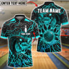 BlueJose Bowling And Pins Neon Cobra Snake Customized Name, Team Name 3D Shirt (4 Colors)