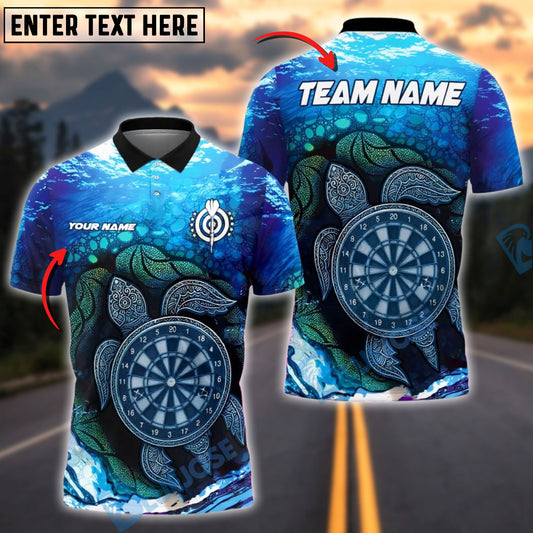 BlueJose Darts Ocean Turtle Target Customized Name, Team Name 3D Shirt (4 Colors)