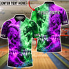 BlueJose Bowling & Pins Viking Battle Lightning Customized Name, Team Name 3D Shirt (4 Colors)
