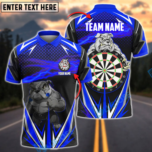 BlueJose Darts Bulldog Lightning Customized Name, Team Name 3D Shirt (4 Colors)