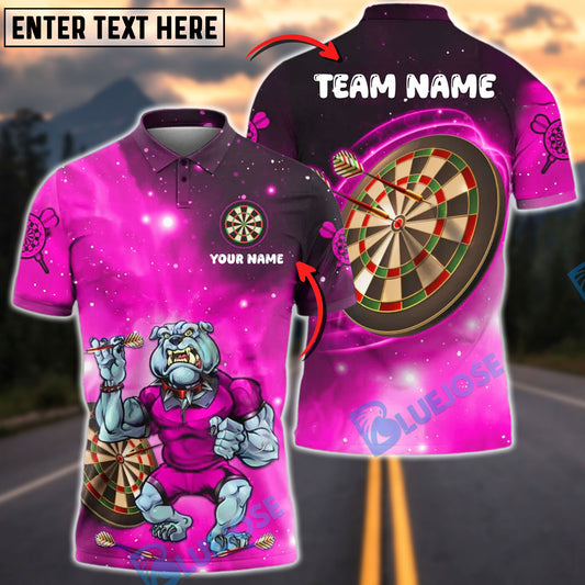 BlueJose Darts Cosmic Bulldog Customized Name, Team Name 3D Shirt (4 Colors)