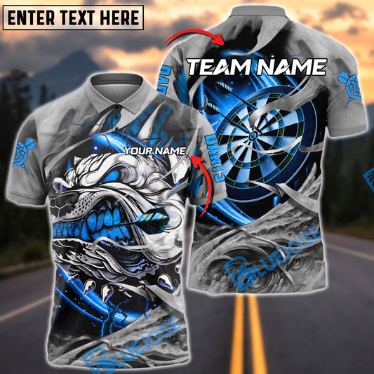 BlueJose Darts Savage Bulldog Customized Name, Team Name 3D Shirt (4 Colors)