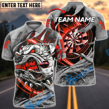 BlueJose Darts Savage Bulldog Customized Name, Team Name 3D Shirt (4 Colors)