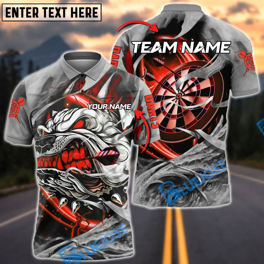 BlueJose Darts Savage Bulldog Customized Name, Team Name 3D Shirt (4 Colors)