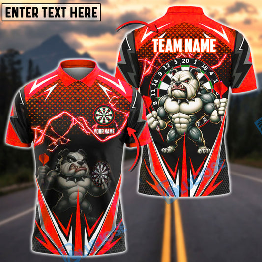 BlueJose Darts Power Bulldog Customized Name, Team Name 3D Shirt (4 Colors)