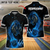 BlueJose Bowling Fire Tiger Customized Name, Team Name 3D Shirt (4 Colors)