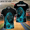 BlueJose Bowling Fire Tiger Customized Name, Team Name 3D Shirt (4 Colors)