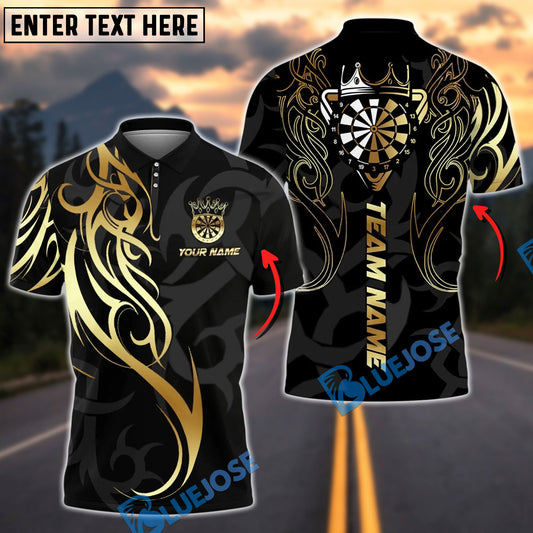 BlueJose Darts Sport King Crown Target Personalized Name, Team Name Unisex Shirt (4 Colors)