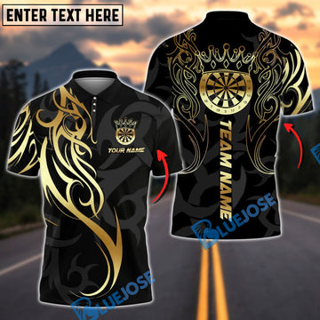 BlueJose Darts Sport King Crown Target 2 Personalized Name, Team Name Unisex Shirt (4 Colors)