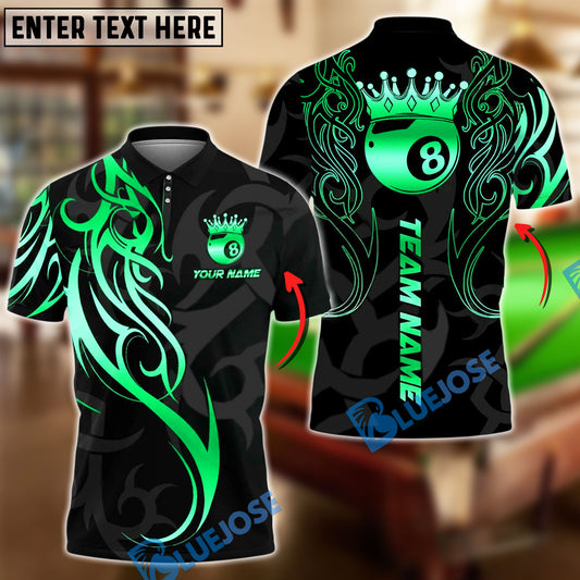 BlueJose Billiards 8 Ball Sport Crown Tribal Personalized Name, Team Name Unisex Shirt (4 Colors)