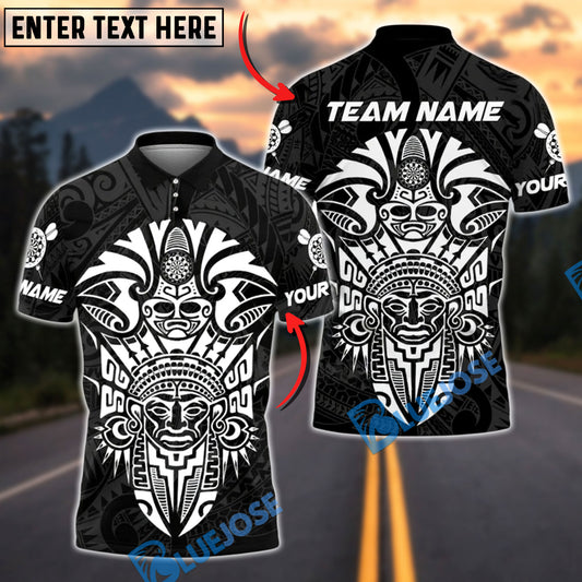 BlueJose Darts Sport Aztec Mask Armor Personalized Name, Team Name Shirt (6 Colors)