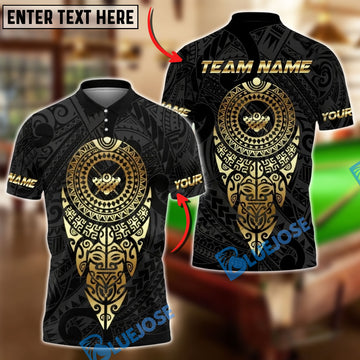 BlueJose Billiards 8 Ball Sport Aztec Mandala Pattern Personalized Name, Team Name Unisex Shirt (4 Colors)