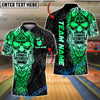 BlueJose Bowling And Pins Sport Skull Warrior Tribal Customized Name, Team Name 3D Shirt (4 Colors)