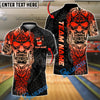 BlueJose Bowling And Pins Sport Skull Warrior Tribal Customized Name, Team Name 3D Shirt (4 Colors)