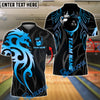 BlueJose Bowling And Pins Sport Dragon Tribal Crown Customized Name, Team Name 3D Shirt (4 Colors)