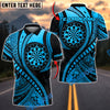 BlueJose Darts Sport Polynesian Tribal Target Mandala Personalized Name, Team Name Unisex Shirt (4 Colors)